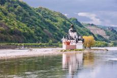 Upper Middle Rhine Valley - The picturesque Pfalzgrafenstein Castle lies in the Upper Middle Rhine Valley close to Kaub; the former stronghold was... Upper Middle Rhine Valley - The picturesque Pfalzgrafenstein Castle lies in the Upper Middle Rhine Valley close to Kaub; the former stronghold was...
