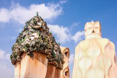Works of Antoni Gaudí - Works of Antoni Gaudí, Barcelona: The unusual shaped chimneys and vents on the roof of Casa Milà. Several chimneys or vents are... Works of Antoni Gaudí - Works of Antoni Gaudí, Barcelona: The unusual shaped chimneys and vents on the roof of Casa Milà. Several chimneys or vents are...