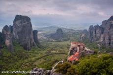 Monasteries of Meteora - Meteora: The Holy Monastery of Roussanou perched on its rock in the Meteora region, it is the most spectacular situated monastery of Meteora. The...