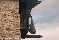 Monasteries of Meteora - Meteora: The tower and basket of the Megalo Meteoro Monastery, monks lift supplies up to the monastery. In the 16th century, there were 24...