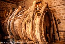 Monasteries of Meteora - The Varlaam Monastery in Meteora, this huge wooden barrel can hold 12 tons of rainwater. The early monasteries in Meteora were only...