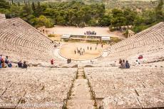 Sanctuary of Asklepios at Epidaurus - Sanctuary of Asklepios at Epidaurus: The ancient theatre of Epidaurus was built on the slope of a mountain, overlooking the Sanctuary...