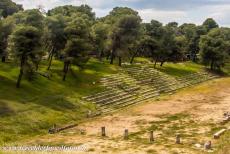 Sanctuary of Asklepios at Epidaurus - The stadium at the Sanctuary of Asklepios at Epidaurus. The ancient sanctuary is situated on the Peloponnese, a large peninsula...