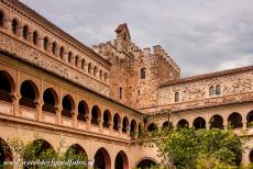 Royal Monastery of Guadalupe - The courtyard and Mudéjar cloister of the Royal Monastery of Santa Maria de Guadalupe. The Royal Monastery of Santa Maria de Guadalupe...