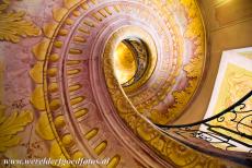 Wachau Cultural Landscape - Wachau Cultural Landscape: The Baroque spiral staircase of the Melk Abbey is leading from the library down to the church. The spiral...