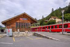 Rhaetian Railway, the Albula and Bernina Lines - Rhaetian Railway in the Albula / Bernina Landscapes: The railway station of Tiefencastel. The station is situated on the Albula Line... Rhaetian Railway, the Albula and Bernina Lines - Rhaetian Railway in the Albula / Bernina Landscapes: The railway station of Tiefencastel. The station is situated on the Albula Line...