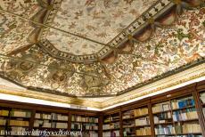Historisch centrum van Évora - Historisch centrum van Évora: Het gedecoreerde plafond van de bibliotheek van de Universiteit van Évora werd rond 1709...