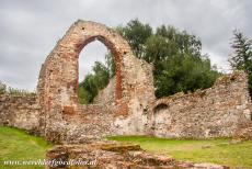 St. Augustine's Abbey in Canterbury - The remains of the Church of St. Pancras in Canterbury, the 7th century church was constructed of Roman brick, one of its surviving columns...
