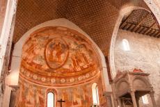Archeologische opgravingen van Aquileia - De archeologische opgravingen en de patriarchale basiliek van Aquileia: De apsis van de basiliek van Aquileia is gedecoreerd met fresco's uit...