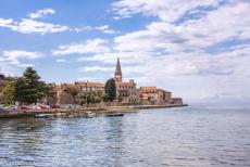 Euphrasian Basilica in Poreč - The bell tower of the Euphrasian Basilica rises high above the historic centre of Poreč. The town of Poreč is situated on a small peninsula... Euphrasian Basilica in Poreč - The bell tower of the Euphrasian Basilica rises high above the historic centre of Poreč. The town of Poreč is situated on a small peninsula...