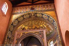 Euphrasian Basilica in Poreč - The apse of the Euphrasian Basilica in Poreč is adorned with 6th century Byzantine mosaics. The mosaics depict Mother Mary and... Euphrasian Basilica in Poreč - The apse of the Euphrasian Basilica in Poreč is adorned with 6th century Byzantine mosaics. The mosaics depict Mother Mary and...