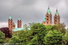 Speyer Cathedral - Speyer Cathedral is a basilica with four huge towers and two large domes. The floor plan of the Romanesque cathedral has the form of a Latin... Speyer Cathedral - Speyer Cathedral is a basilica with four huge towers and two large domes. The floor plan of the Romanesque cathedral has the form of a Latin...