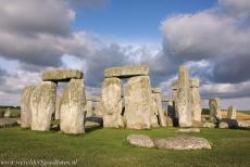 Stonehenge - The Sarsen Trilithons of Stonehenge, each trilithon consists of a pair of gigantic standing stones capped by a massive horizontal lintel,...