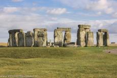 Stonehenge - The prehistoric stone circle of Stonehenge is surrounded by earthworks, consisting of a circular bank and ditch. The megalithic...