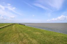 Dutch part of the Wadden Sea - Wadden Sea: The dike between the Wadden Sea and Lake Lauwersmeer was built in 1969 and is 13 km long, it has several sluices and a canal... Dutch part of the Wadden Sea - Wadden Sea: The dike between the Wadden Sea and Lake Lauwersmeer was built in 1969 and is 13 km long, it has several sluices and a canal...
