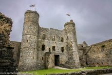 Harlech Castle - Castles and Town Walls of King Edward in Gwynedd: The Gate House of Harlech Castle viewed from the inner ward. The back of the gate house was... Harlech Castle - Castles and Town Walls of King Edward in Gwynedd: The Gate House of Harlech Castle viewed from the inner ward. The back of the gate house was...