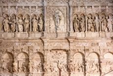 Poblet Monastery - Poblet Monastery: A detail of the 16th century Renaissance retable. The retable was sculpted by Damià Forment. The retable was made of... Poblet Monastery - Poblet Monastery: A detail of the 16th century Renaissance retable. The retable was sculpted by Damià Forment. The retable was made of...