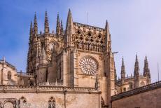 Burgos Cathedral - Burgos Cathedral: The 16th century octagon-shaped tower of the transept. The construction of the cathedral was begun in 1221. In... Burgos Cathedral - Burgos Cathedral: The 16th century octagon-shaped tower of the transept. The construction of the cathedral was begun in 1221. In...