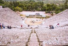 Sanctuary of Asklepios at Epidaurus - Sanctuary of Asklepios at Epidaurus: The Ancient Theatre of Epidaurus was built on the slope of a mountain, overlooking the sanctuary.... Sanctuary of Asklepios at Epidaurus - Sanctuary of Asklepios at Epidaurus: The Ancient Theatre of Epidaurus was built on the slope of a mountain, overlooking the sanctuary....