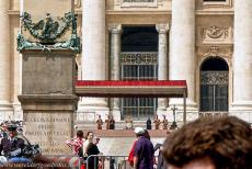 Vatican City - Vatican City: Pope John Paul II in front of the St. Peter's Basilica, escorted by the Swiss Guard. On the left hand side, a security... Vatican City - Vatican City: Pope John Paul II in front of the St. Peter's Basilica, escorted by the Swiss Guard. On the left hand side, a security...