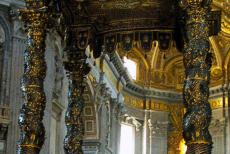 Vatican City - Vatican City: Saint Peter's tomb is below the altar with Bernini's baldacchino in the St. Peter's Basilica. The principal designers of... Vatican City - Vatican City: Saint Peter's tomb is below the altar with Bernini's baldacchino in the St. Peter's Basilica. The principal designers of...