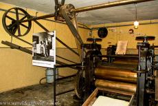 Verla Groundwood and Board Mill - Verla Groundwood and Board Mill: This board calender was used to press the wet layers of wood pulp together. By passing the sheets through... Verla Groundwood and Board Mill - Verla Groundwood and Board Mill: This board calender was used to press the wet layers of wood pulp together. By passing the sheets through...