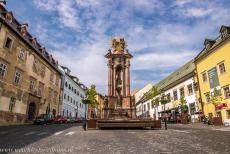 Historic Town Banska Štiavnica - Historic Town of Banská Štiavnica and the Technical Monuments in its Vicinity: A plague column towers in the centre... Historic Town Banska Štiavnica - Historic Town of Banská Štiavnica and the Technical Monuments in its Vicinity: A plague column towers in the centre...