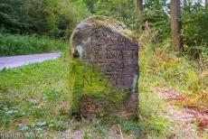Ancient and Primeval Beech Forests of Europe - A historic boundary stone along the Kellerwald Forest Trail. Kellerwald-Edersee National Park contains a part of the... Ancient and Primeval Beech Forests of Europe - A historic boundary stone along the Kellerwald Forest Trail. Kellerwald-Edersee National Park contains a part of the...
