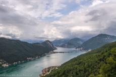 Monte San Giorgio - A view of Lake Lugano from the 1097 metres high Monte San Giorgio. The wooded mountain is of extreme archaeological, historical and... Monte San Giorgio - A view of Lake Lugano from the 1097 metres high Monte San Giorgio. The wooded mountain is of extreme archaeological, historical and...