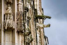 Bourges Cathedral - Bourges Cathedral: Some of the most beautiful gargoyles of the cathedral. The gargoyles were intended to protect the cathedral from evil spirits.... Bourges Cathedral - Bourges Cathedral: Some of the most beautiful gargoyles of the cathedral. The gargoyles were intended to protect the cathedral from evil spirits....