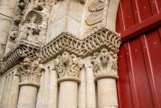 Saint Hilaire Church in Melle - Saint Hilaire Church in Melle: Decorations on the doorposts of the north entrance door. The church is adorned with numerous Romanesque sculptures,... Saint Hilaire Church in Melle - Saint Hilaire Church in Melle: Decorations on the doorposts of the north entrance door. The church is adorned with numerous Romanesque sculptures,...