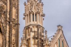 Canterbury Cathedral - One of the pinnacles of Canterbury cathedral. All the pinnacles on the buttresses of the nave are adorned with grotesques. Grotesques,... Canterbury Cathedral - One of the pinnacles of Canterbury cathedral. All the pinnacles on the buttresses of the nave are adorned with grotesques. Grotesques,...