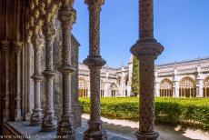 Monastery of Batalha - Monastery of Batahlha: The colonnettes of the courtyard are decorated with flowers, shells, pearls and spiral motives. The courtyard is... Monastery of Batalha - Monastery of Batahlha: The colonnettes of the courtyard are decorated with flowers, shells, pearls and spiral motives. The courtyard is...